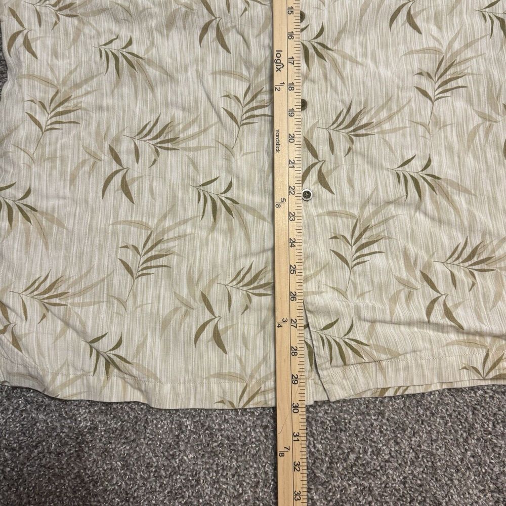 Tommy Bahama Men's L Tencell Beige Floral Short Sleeve Hawaiian Buttons Shirt - Picture 5 of 5